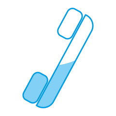 phone handset icon over white background vector illustration