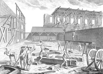French carpenters. Date: circa 1760