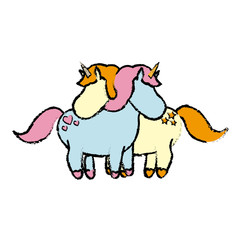 cute fantasy unicorn character fairytale vector illustration