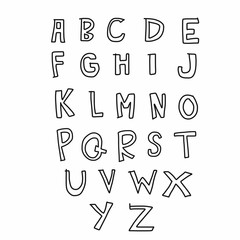 A to Z alphabet vector illustration comic style