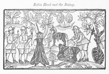 Fototapeta na wymiar Robin Hood - Bishop. Date: circa 1630