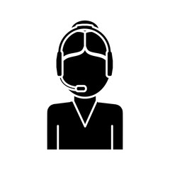 woman with headset icon over white background customer service vector illustration