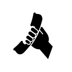phone handset icon over white background vector illustration