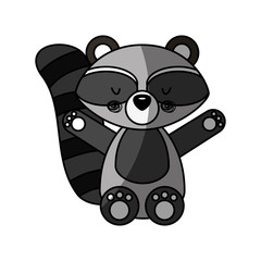 Animal raccoon cartoon icon vector illustration design shadow 