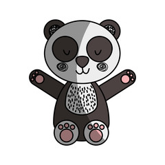animal panda cartoon icon vector illustration design shadow 