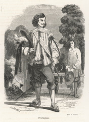 Fototapeta na wymiar D'Artagnan three musketeers. Date: 1844