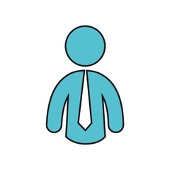 avatar businessman icon over white background vector illustration