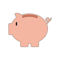 piggy bank icon over white background vector illustration