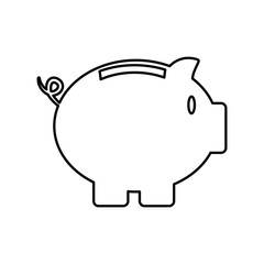 piggy bank icon over white background vector illustration