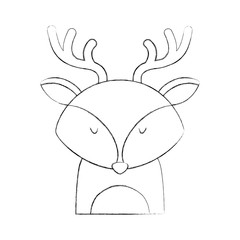 Animal reindeer cartoon icon vector illustration design draw   