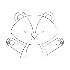 Animal Skunk cartoon icon vector illustration design draw   
