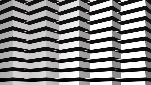 Monochromatic Rotating Cube Column Shape Background Loop