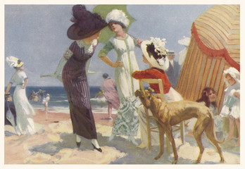 Elegance on the Beach. Date: 1911