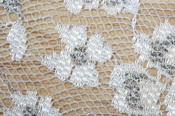 Vintage lace with silver thread glitter decorative and net fiber