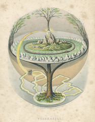 Yggdrasil  the Tree of Life in Norse mythology. Date: 1847 - 162311303