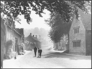 Cotswolds Village Scene. Date: 1940s