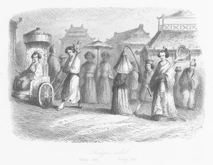 Street scene in Nagasaki  Japan. Date: 1846