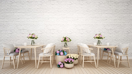 restaurant or coffee shop decoration flower- 3D Rendering