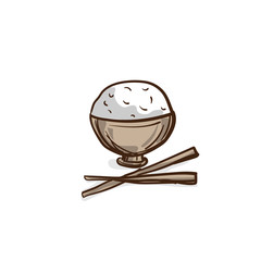 rice cup drawing graphic object food