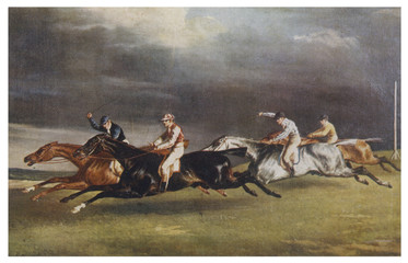Horse Race - Postcard. Date: circa 1820