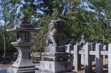 Fototapeta na wymiar Kyoto, Japan. Japanese lanterns at Kitano shirine.