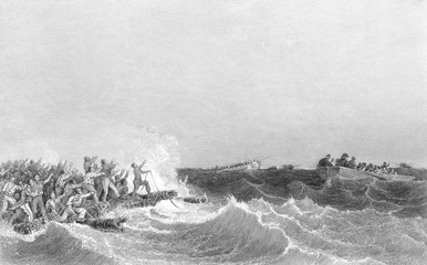 Fototapeta na wymiar Medusa Raft Abandoned. Date: July 1816