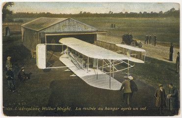 Wright at Auvours 1908. Date: autumn 1908