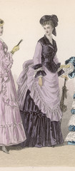 Lilac - Black Dress 1870. Date: 1870