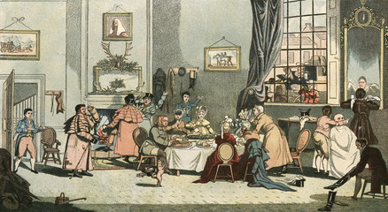 Coaching Breakfast. Date: circa 1830