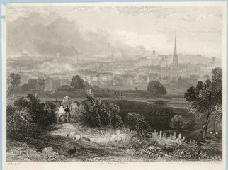 Industry Landscape - 1830. Date: 1830 - obrazy, fototapety, plakaty