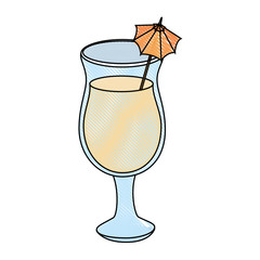 cocktail drink icon over white background colorful design vector illustration