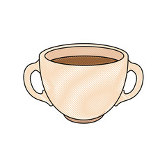 coffee mug icon over white background colorful design vector illustration