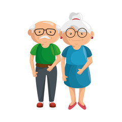 couple of grandparents icon over white background colorful design vector illustration
