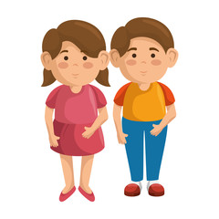 cartoon couple icon over white background colorful design vector illustration
