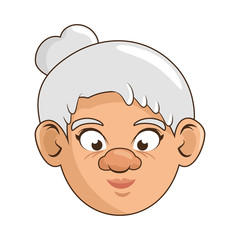 cartoon grandmother icon over white background colorful design vector illustration
