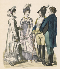 Fototapeta na wymiar Costume 1809-1812. Date: 1809 - 1812