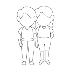 couple icon over white background vector illustration