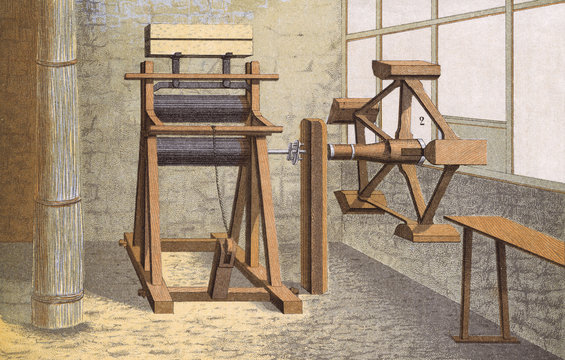 Linen Processing Machine. Date: circa 1850