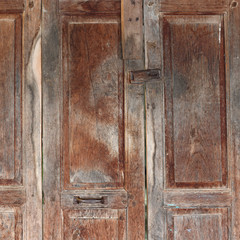 Old Style Wooden Door in urban rural area in Asia and China with locking device