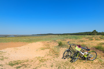 Obraz premium Bikes at the French Atlantic coast