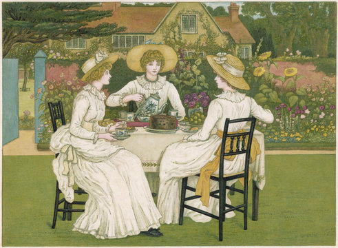 Tea on the Lawn. Date: 1886