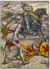 Fototapeta na wymiar Lancelot Saves Arthur