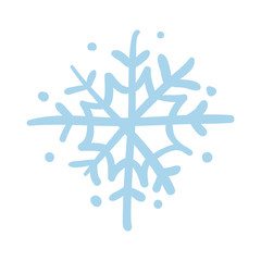 Snowflake hand drawn icon isolated on white background vector illustration. Northern ethnic culture element vector illustration.