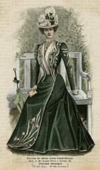 Fototapeta na wymiar Visiting Costume 1899. Date: 1899
