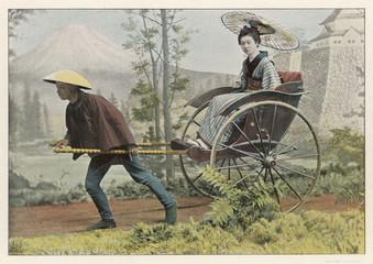 Rickshaw Japan. Date: 1890s