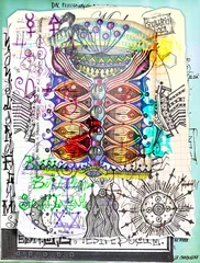  Manoscritti misteriosi con disegni,tarocchi,ritagli e collage esoterici,astrologici e alchemici © Rosario Rizzo