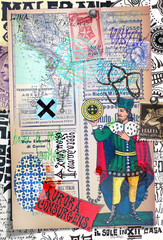 Manoscritti misteriosi con disegni,tarocchi,ritagli e collage esoterici,astrologici e alchemici