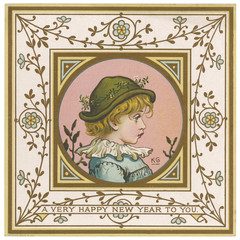 Greenaway Card - 1 of 2. Date: circa 1880