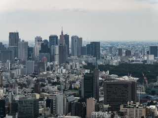 Fototapeta na wymiar Tokyo city skyline under fog
