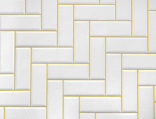 Pattern white ceramic brick tile with golden line wall,modern abstract texture background